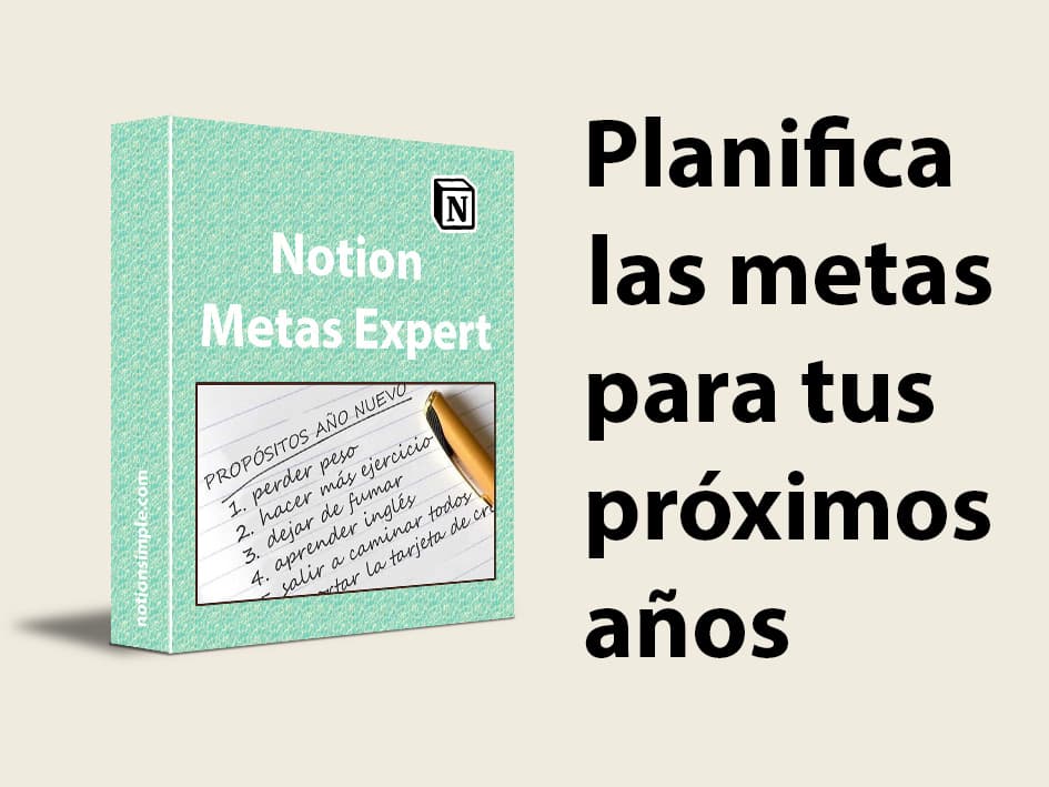 Plantilla Metas anuales. Plantilla de Notion. Template gratis.